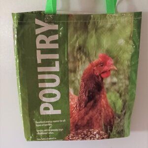 Upcycled Chicken  Animal Feed Bags tote Grocery bags
